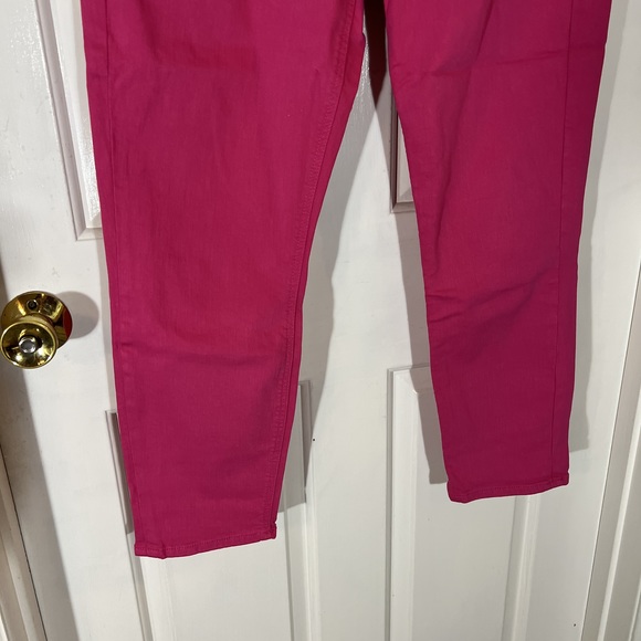 Jen7 by 7 for all mankind sz 12 Hot Pink Cropped Skinny Jeans Denim POSH49 - Picture 7 of 14